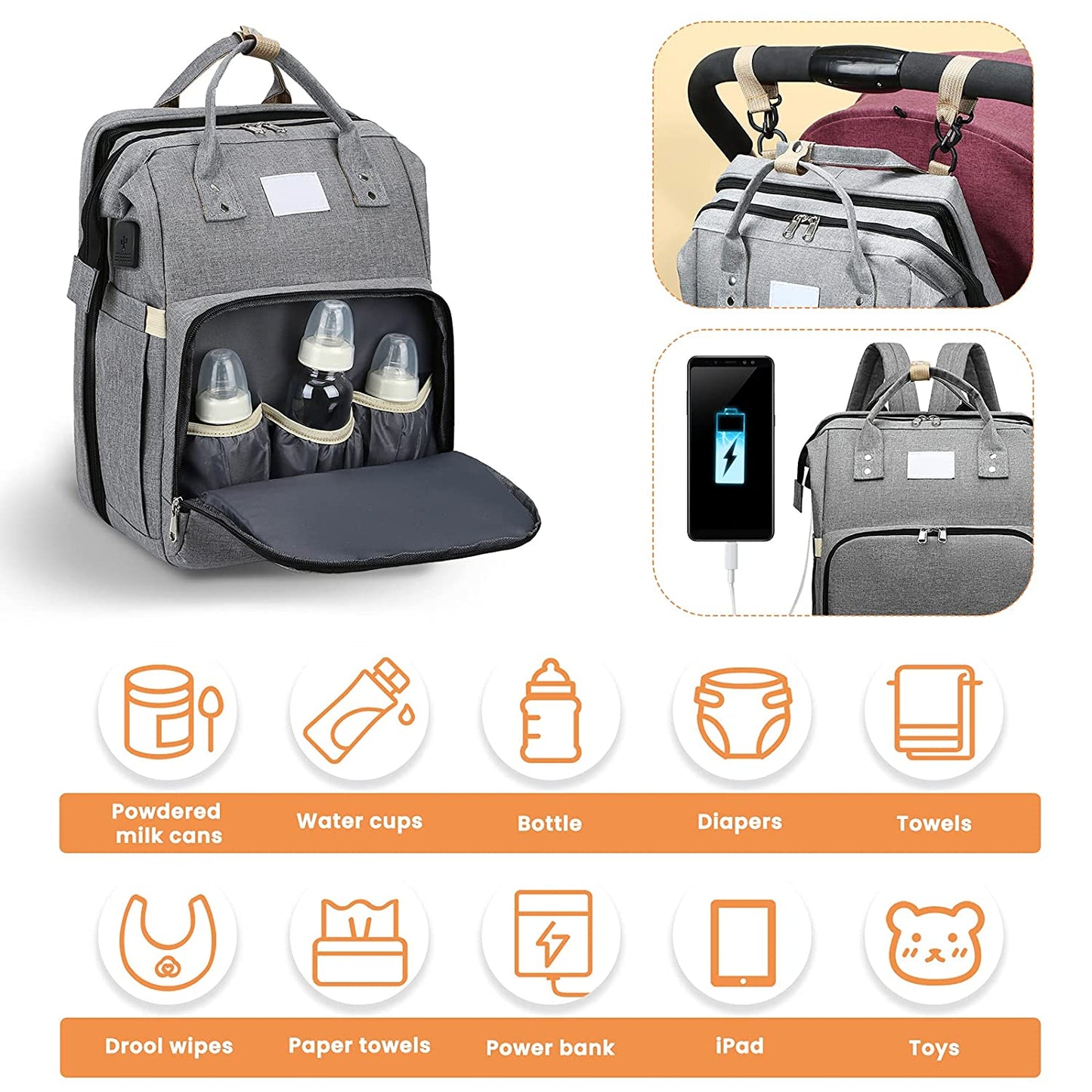 Sac à langer portatif | Berceau de voyage BabyNappy™ - minimalistemaman