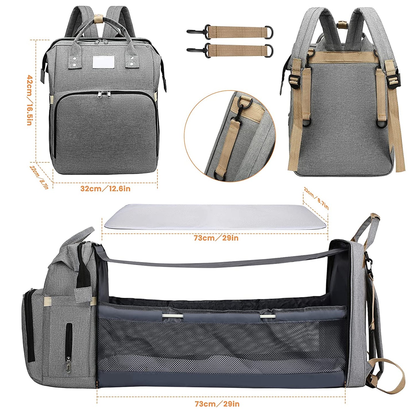 Sac à langer portatif | Berceau de voyage BabyNappy™ - minimalistemaman