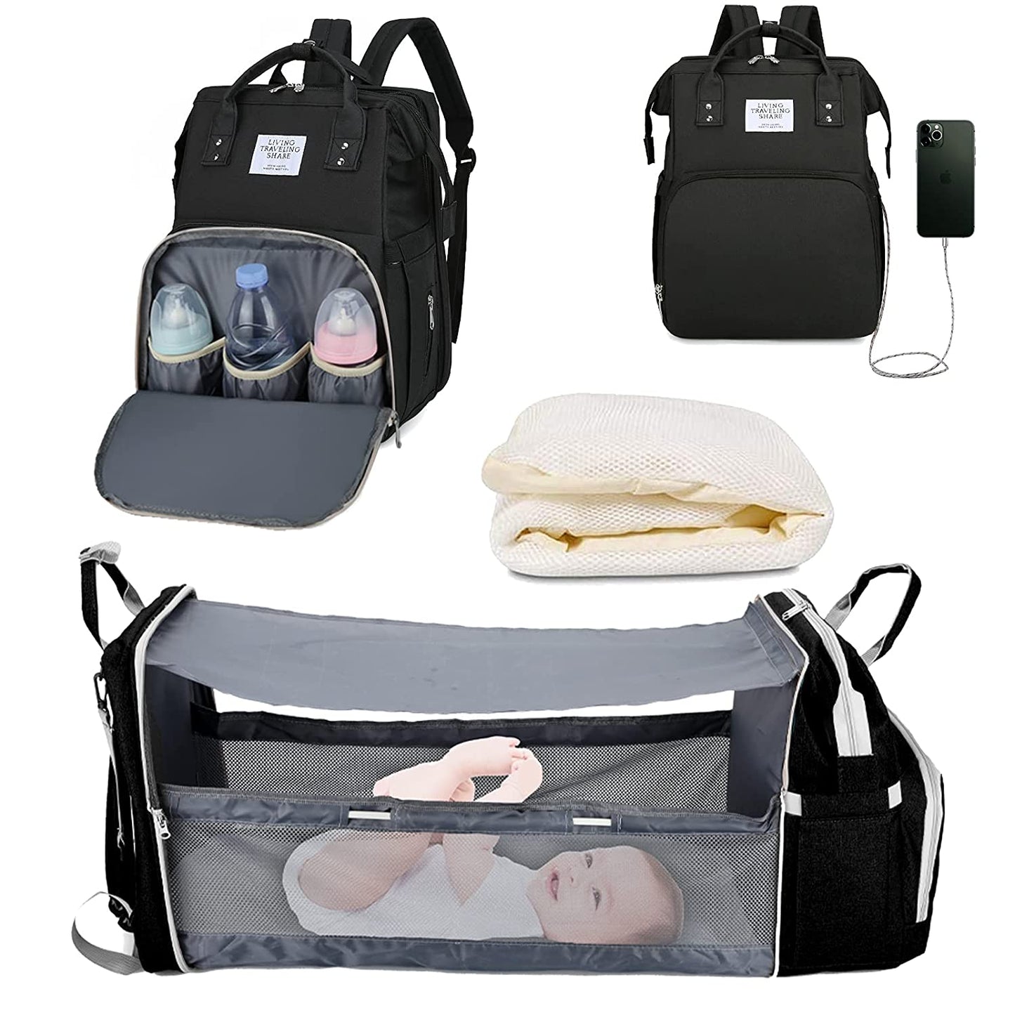 Sac à langer portatif | Berceau de voyage BabyNappy™ - minimalistemaman