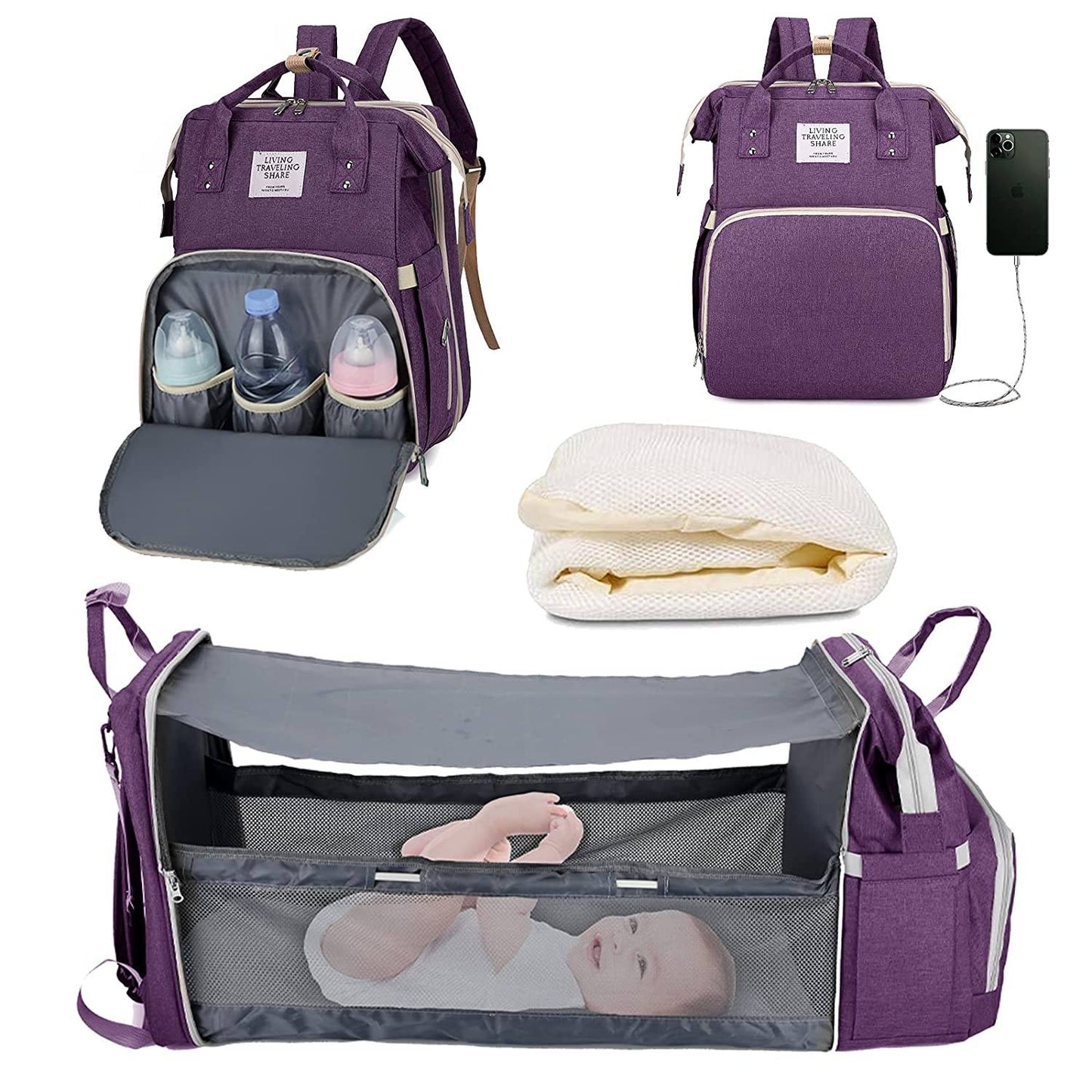 Sac à langer portatif | Berceau de voyage BabyNappy™ - minimalistemaman