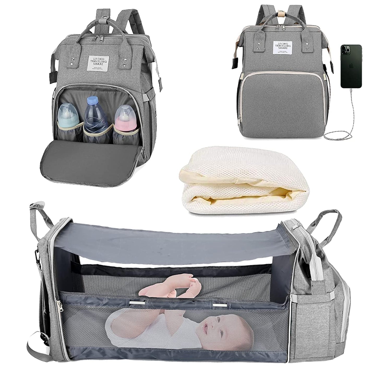 Sac à langer portatif | Berceau de voyage BabyNappy™ - minimalistemaman